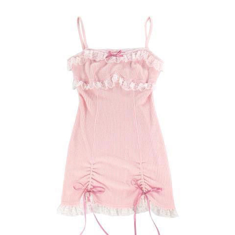 Women's Fashion Lace Knitted Sling Dress
