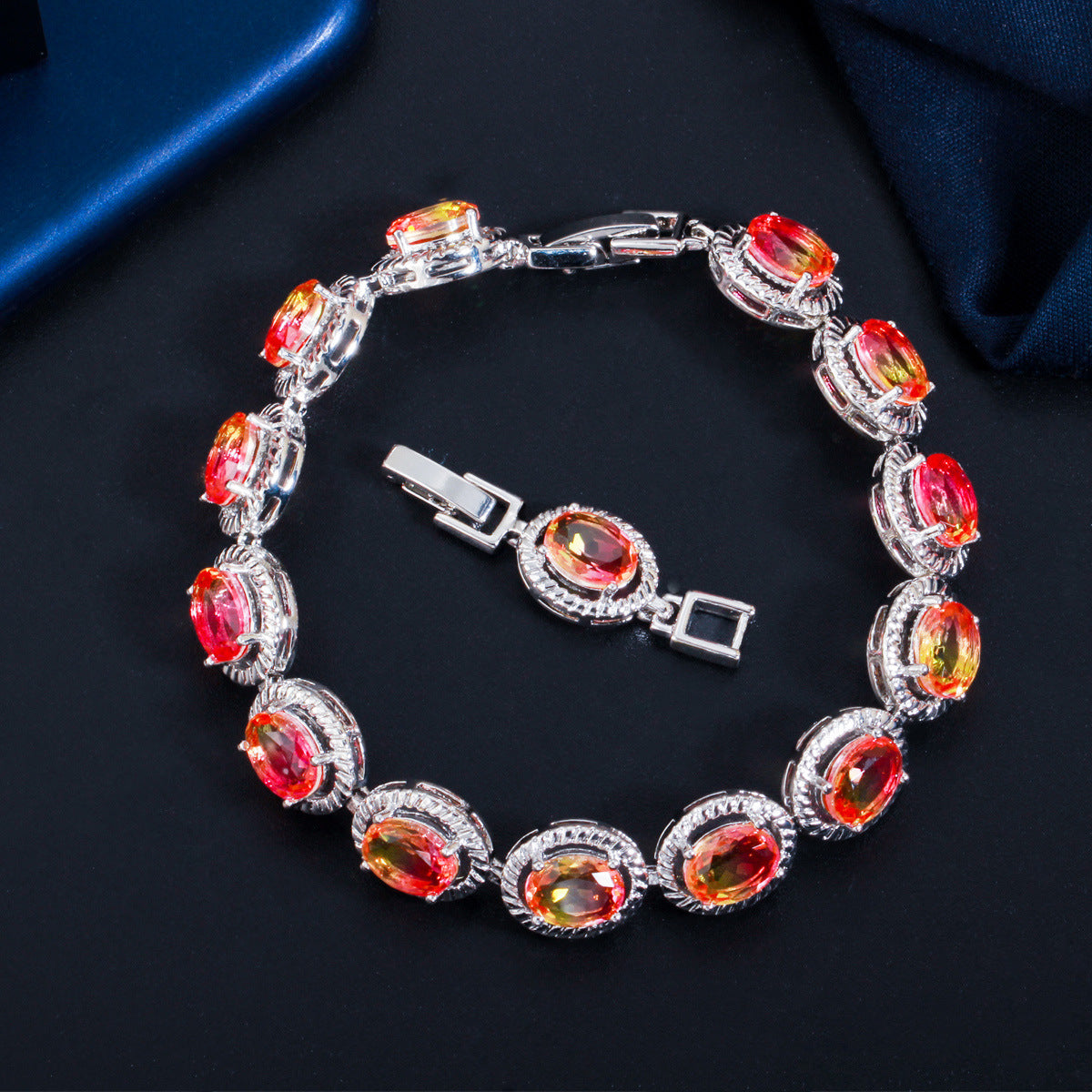 Colorful Gradient Crystal Glass Bracelet