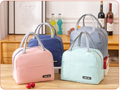 Solid Color Thickened Insulated Lunch Tote Bag, Portable Thermal Cooler Lunch Bag, Reusable Waterproof Food Carrier Bag, Leakproof Lunch Container Bag For Office Workers Students Picnic Travel