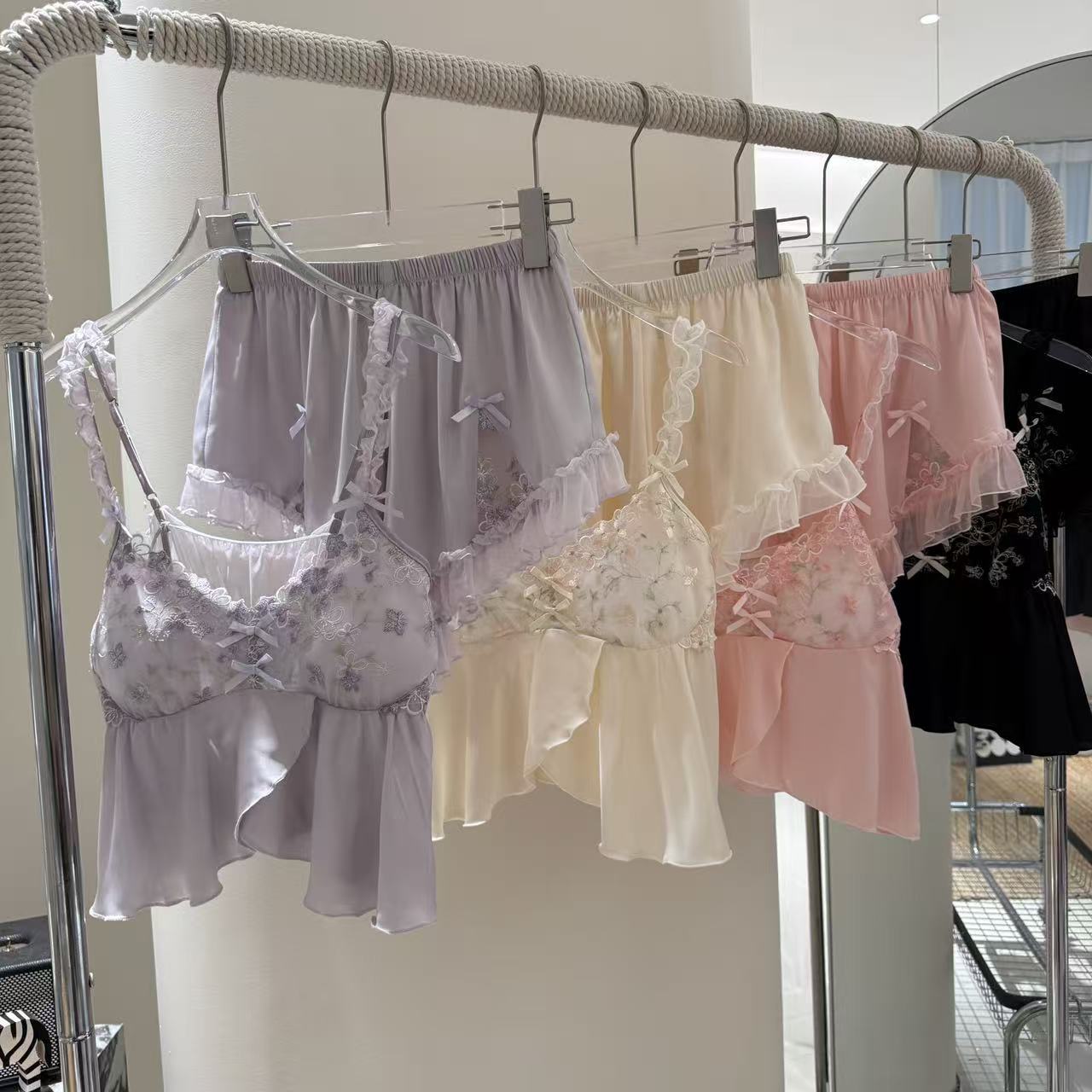 Strap Shorts, New-style Four-piece Pajama Set