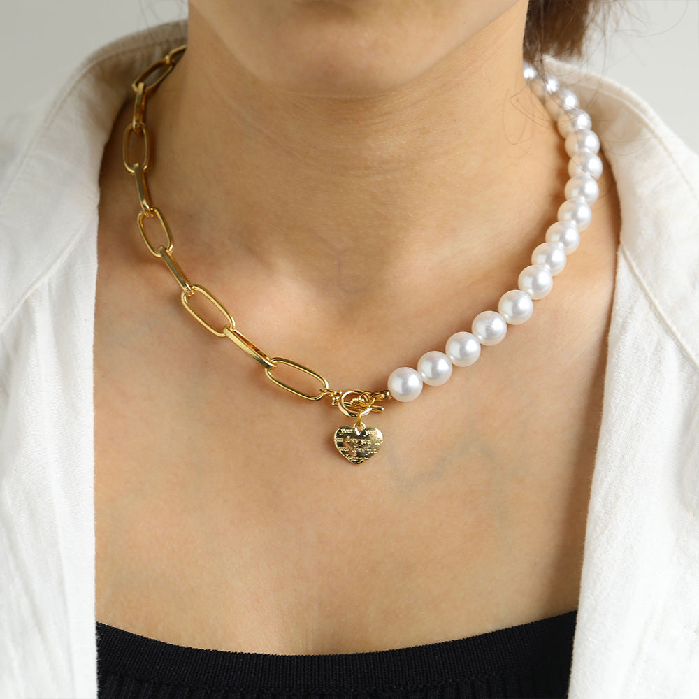 OT Deduction Heart-shaped Patchwork Necklace