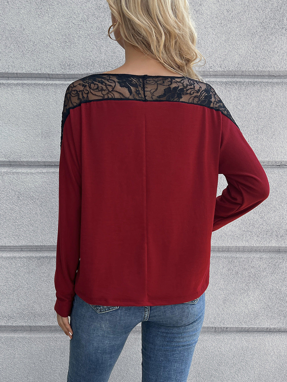 Hollow-out Crew-neck Long-sleeve T-shirt For Women