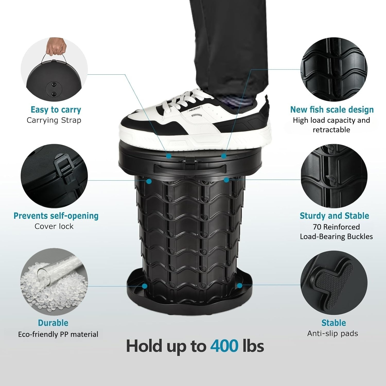 Portable Folding Camping Toilet Compact Potty Loo Caravan Toilet Picnic Fishing