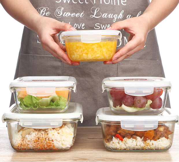 Household Rectangular Glass Microwave Refrigerator Crisper