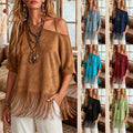 Loose-fit Western-style T-shirt With A Fringed Hem