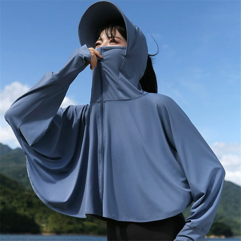 Womens Large-size Summer Sun-protective Clothing With A Wide Brim