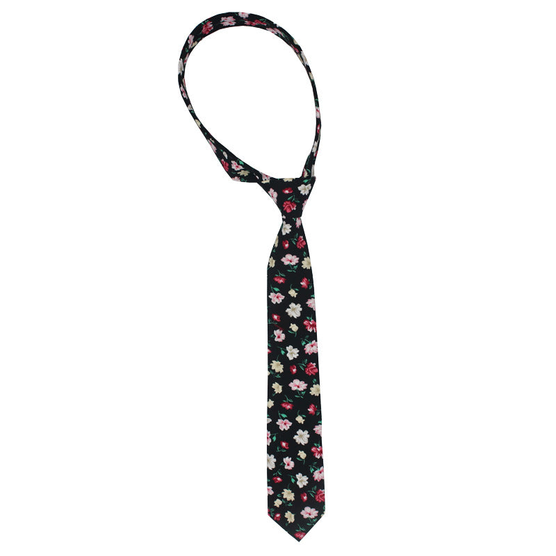 Men's Suit Printed Cotton Pocket Handkerchief With Floral Patterns, Fashionable And Casual Printed Tie