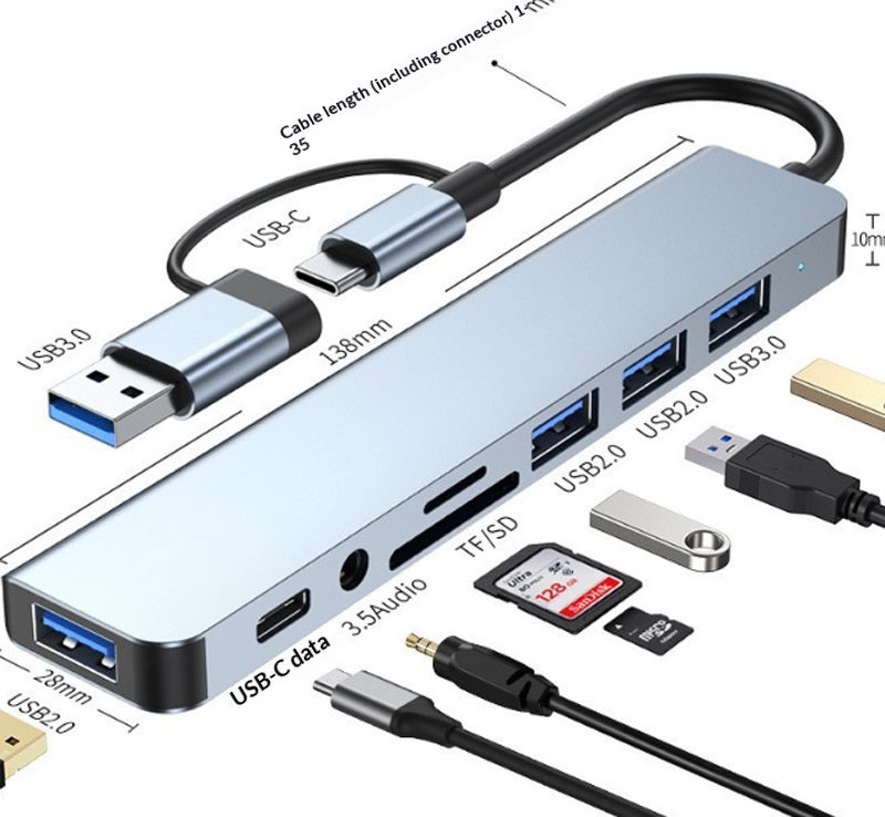 Dual-head 7-in-1 USB 30 Hub Multi-functional Docking Station