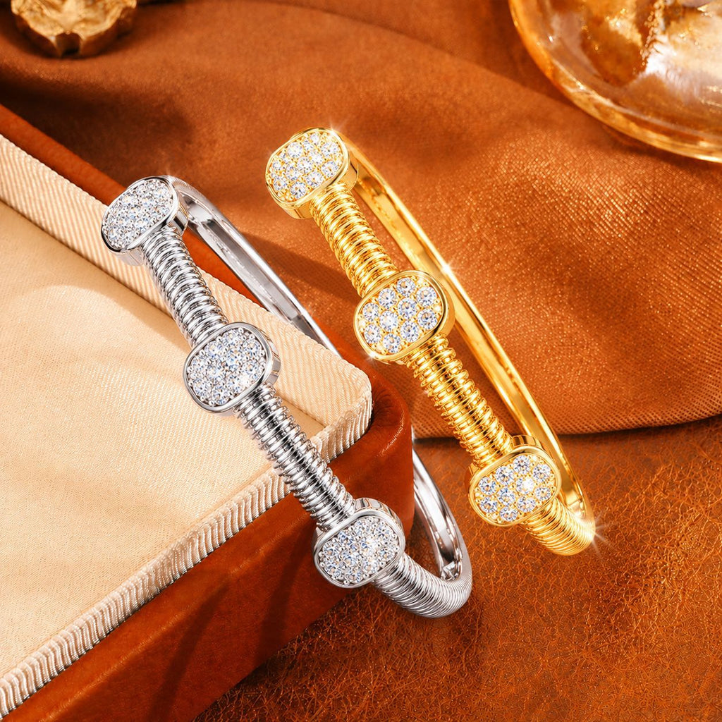 Light-luxury All-diamond Spring-link Bracelet