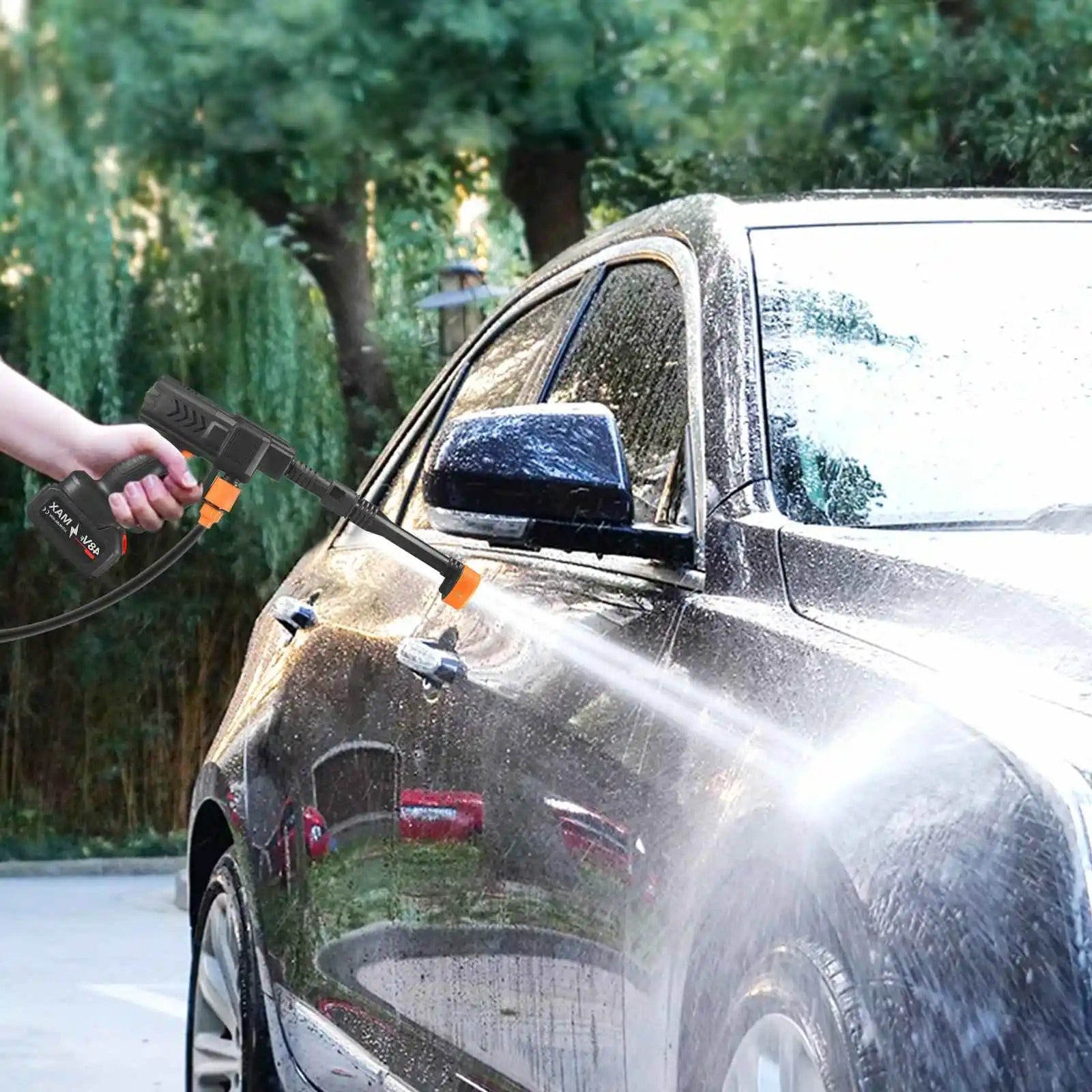 48V Water Gun Spray Cleaner Car Washer  6 In 1 Nozzle, Handheld High Pressure Washer For Car Floor Garden Cleaning And Watering