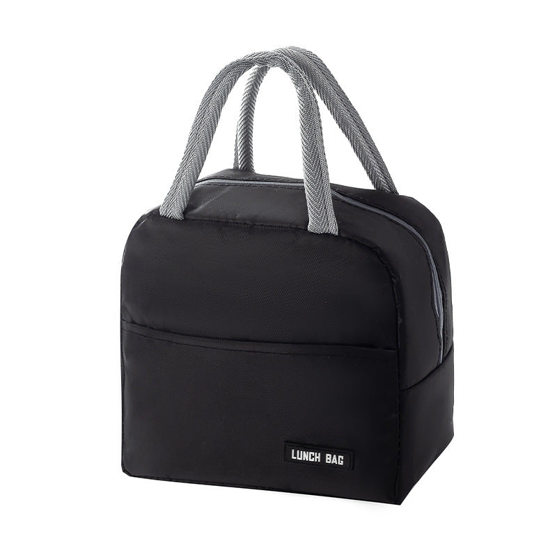 Solid Color Thickened Insulated Lunch Tote Bag, Portable Thermal Cooler Lunch Bag, Reusable Waterproof Food Carrier Bag, Leakproof Lunch Container Bag For Office Workers Students Picnic Travel