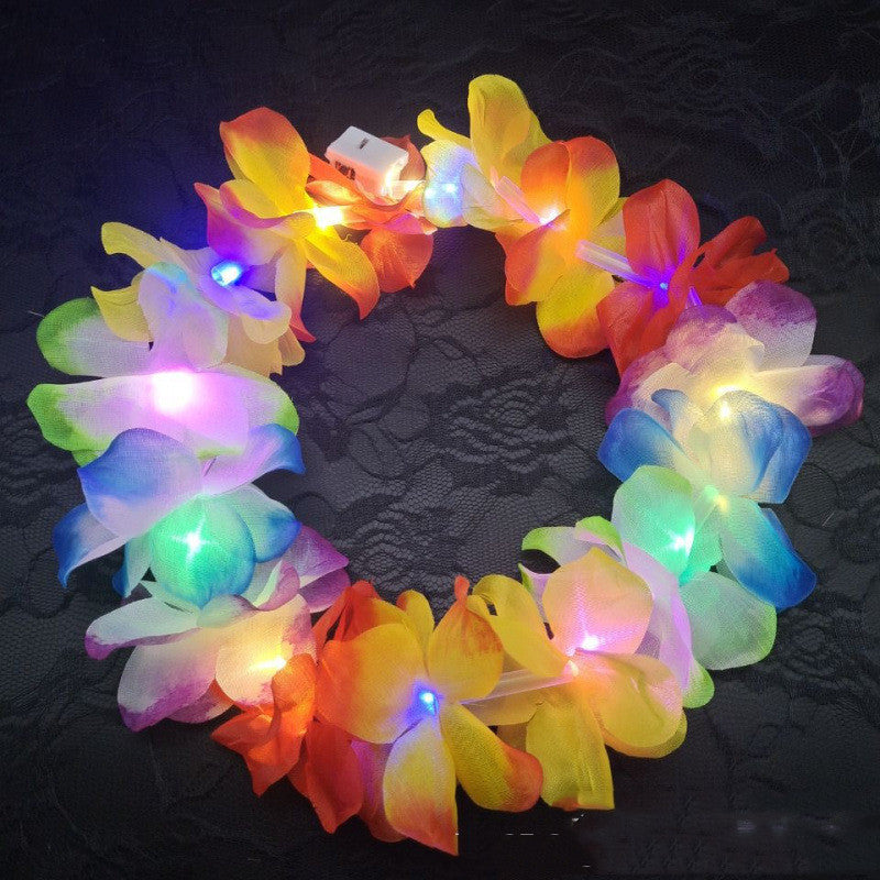 Handmade Polyester Luminous Hawaiian-style Colorful Garland