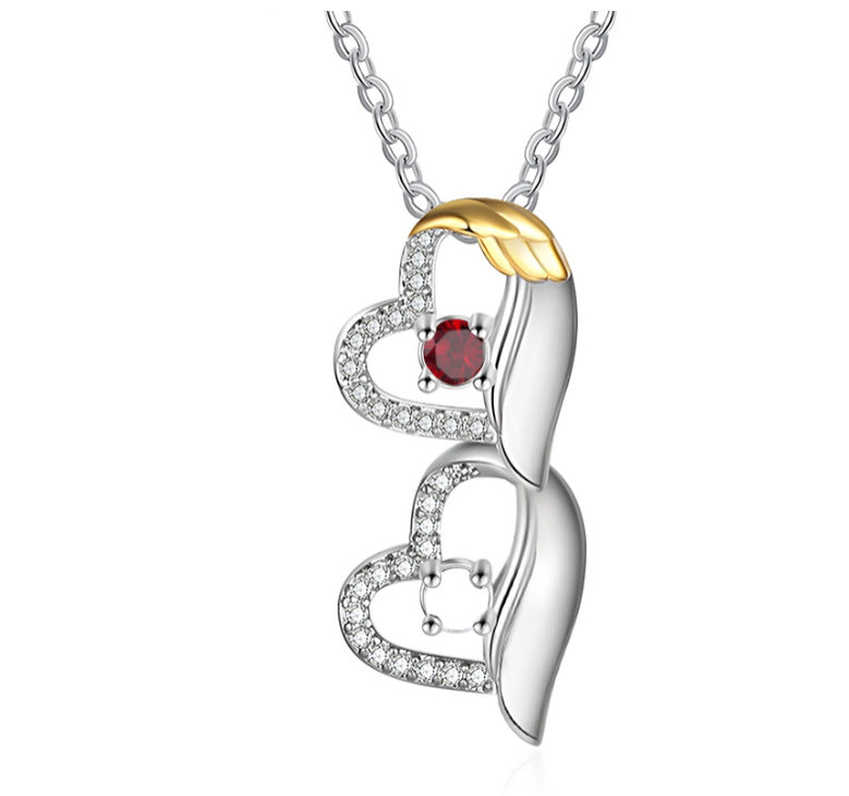 Mother's Day Love Diamond Birthstone Pendant Necklace