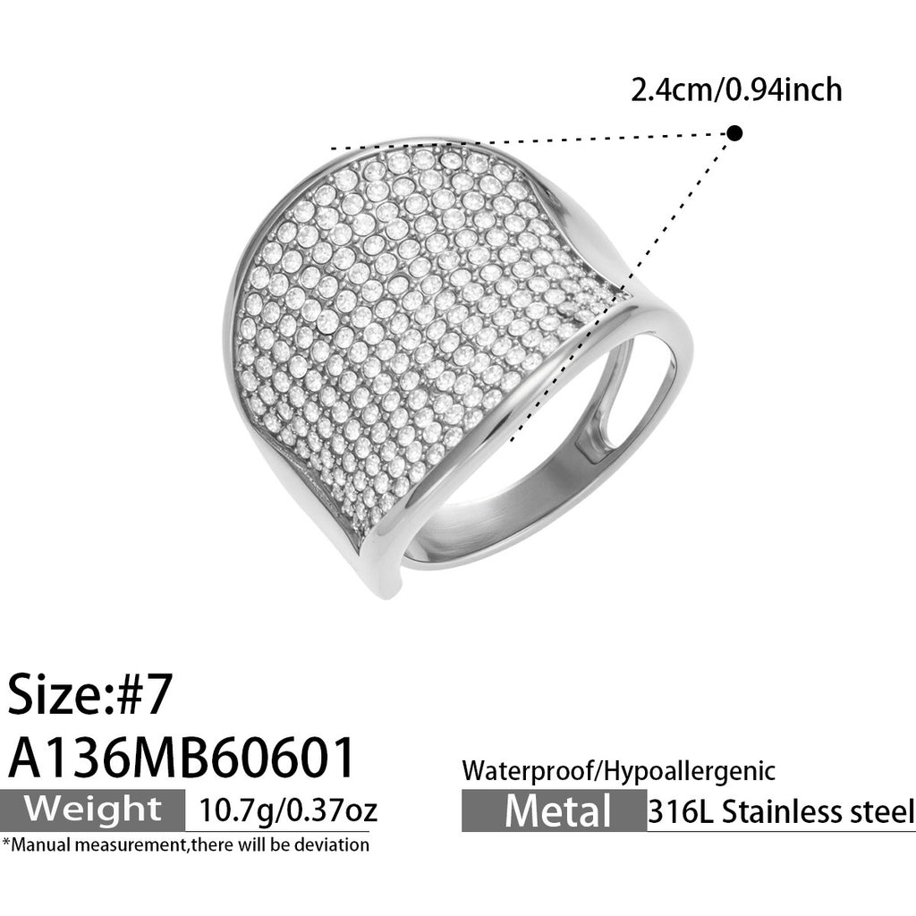 Side-opening Stainless Steel 18k Gold-plated European And American-style Ring For Women