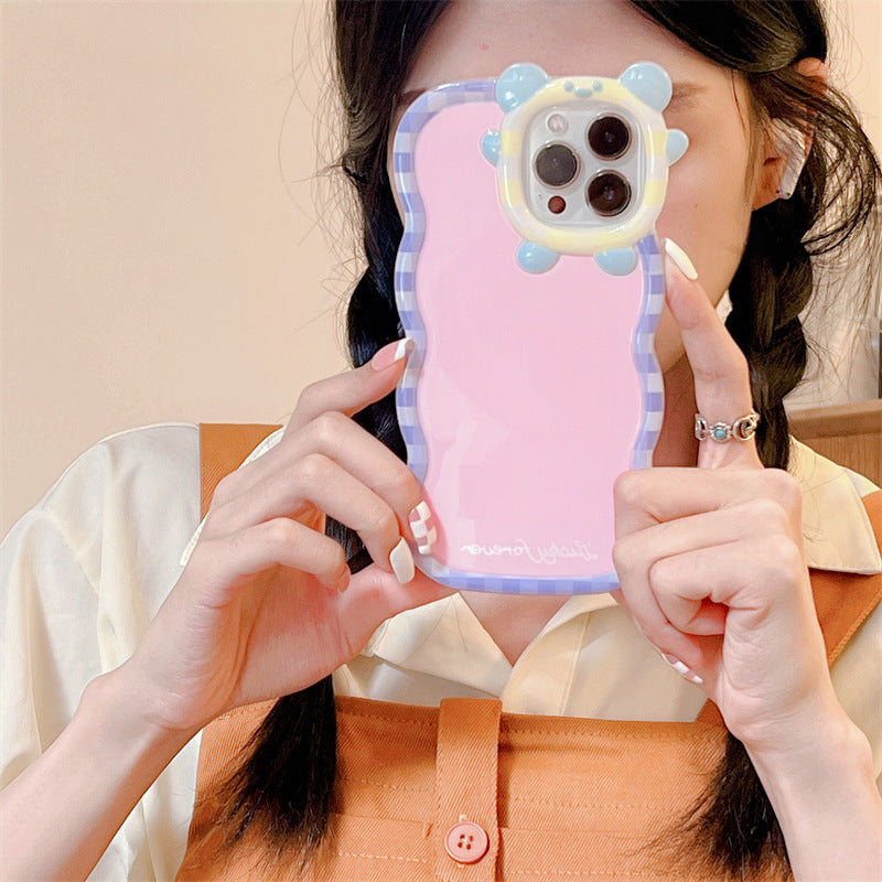 Contrast Color Check Little Monster Lens For Iphone13Promax Phone Case
