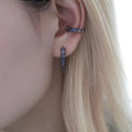 Ins Niche Original Design Mint Butterfly Huggie Earrings, Dark Red High-End Trendy Bestseller Ear Jewelry