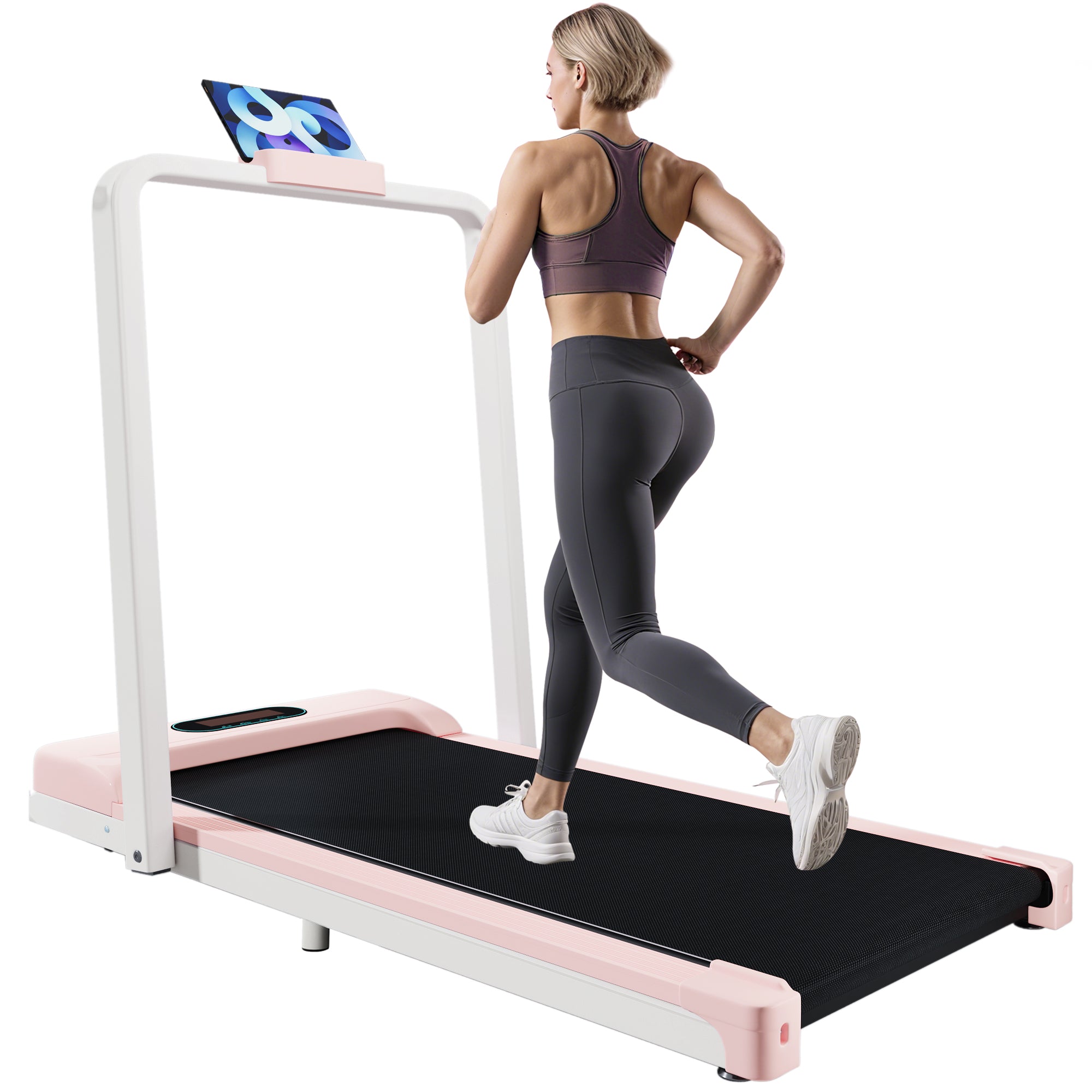 2 In 1 Treadmill For Home, Treadmill With Remote Control 1-6 Km H Speed With LED Display & Bluetooth Speaker & Phone Holder, Treadmill For Home & Office, Easy To Fold, Assembly Distance