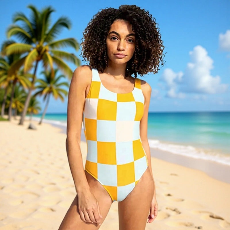 Womens 3D-printed Bikini One-piece Swimsuit