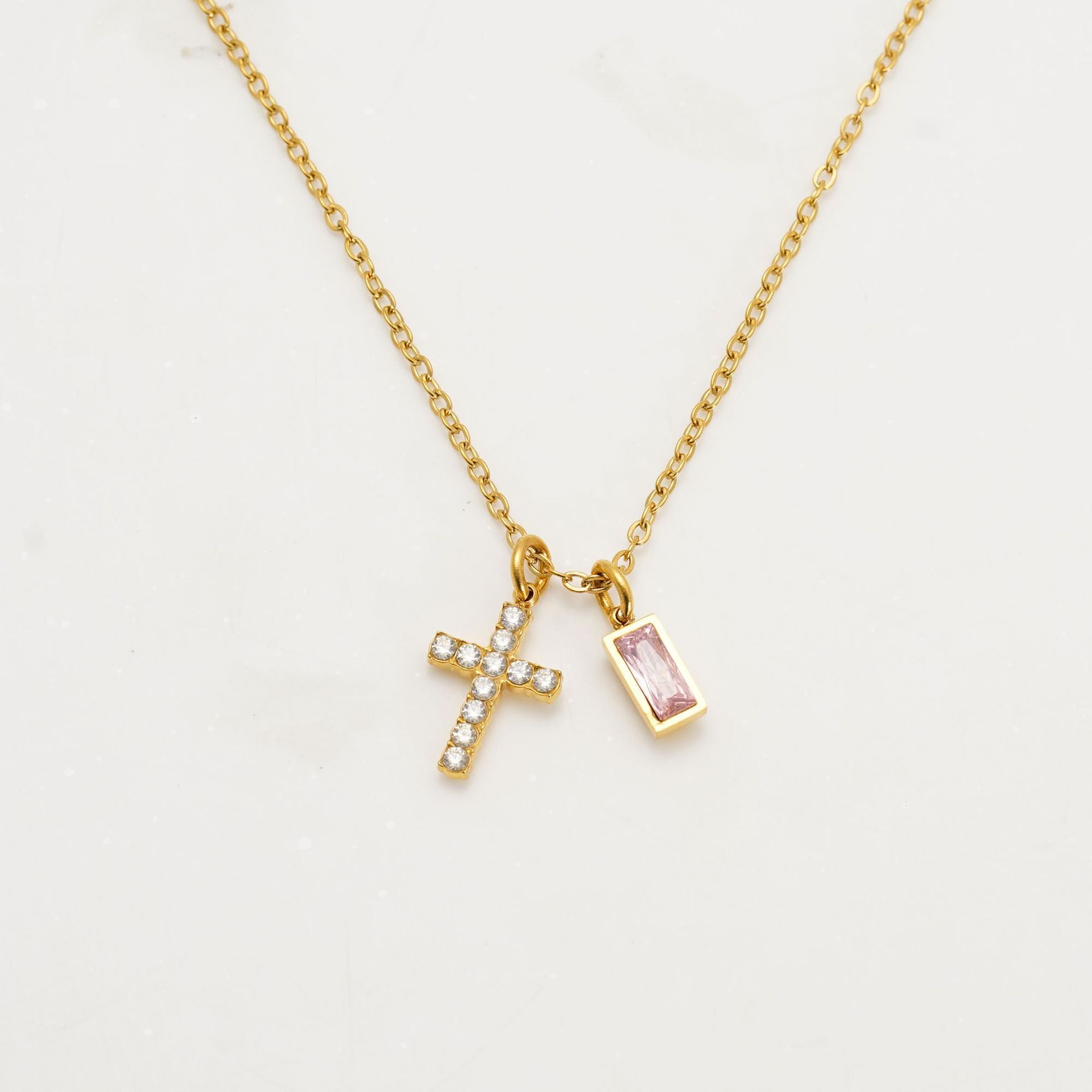 Minimalist Cross Choker Necklace With Cubic ZirconiaDecember Birthstone