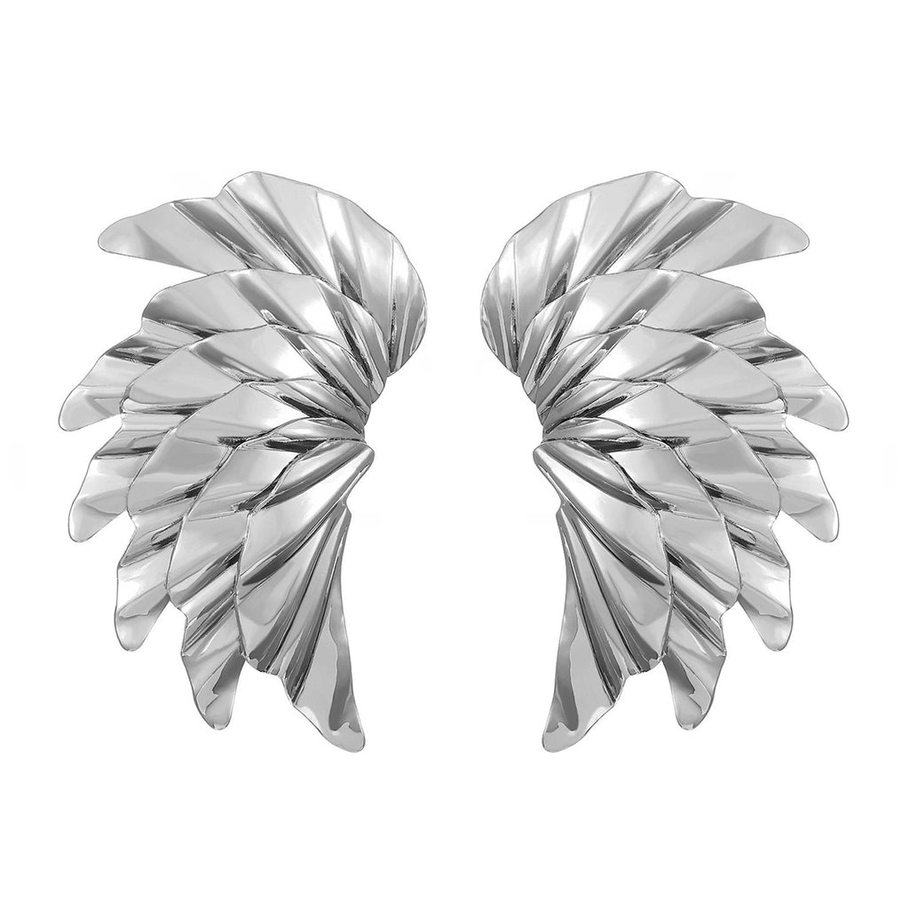 European Retro Geometric Petal Metal Earrings, Innovative Foldable Polished Surface Fashion Unique Design Women Daily Ear Ornaments