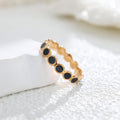 Korean Style Rose Gold Titanium Steel Ring - Black Coated Surface Fashion Jewelry For Women Men Daily Wear