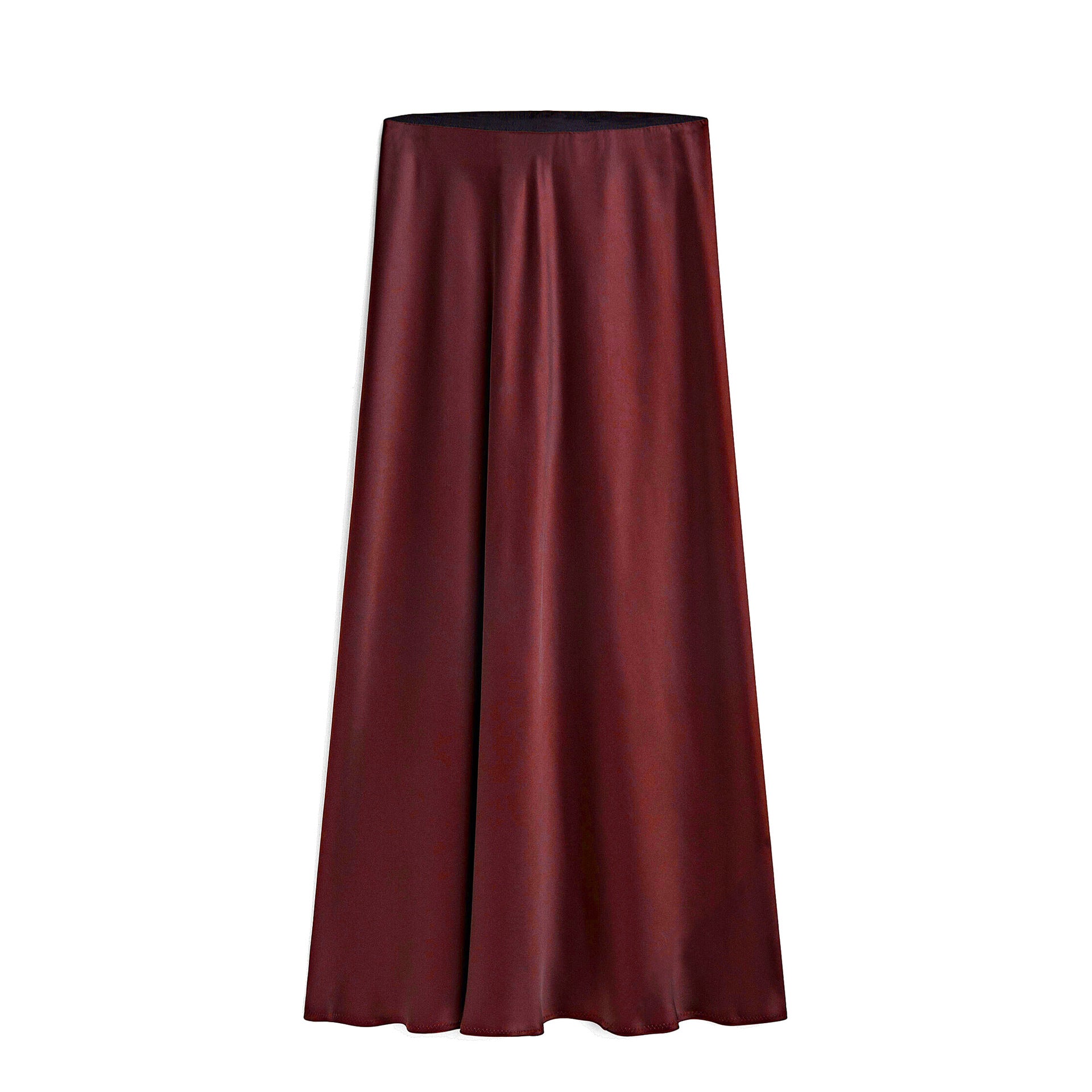 Women's Satin High-waisted Elastic Split Skirt