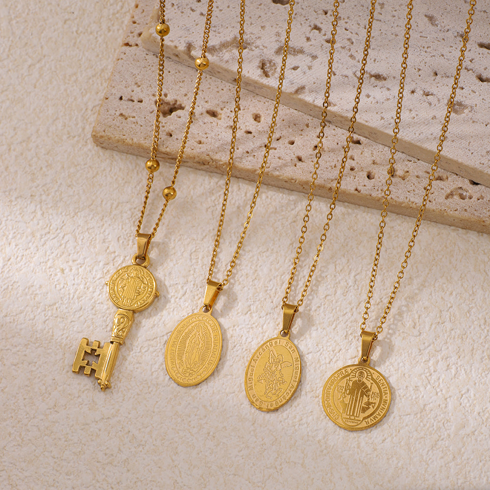 Stainless Steel Religious Series Pendant Necklace