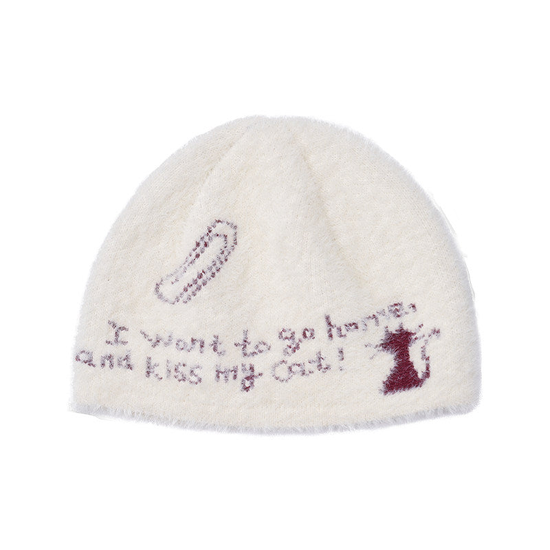 Knitted Cold Hat Original Versatile Knitted Hat Niche Face Small Ear Protection New Knitted Hat Autumn-Winter