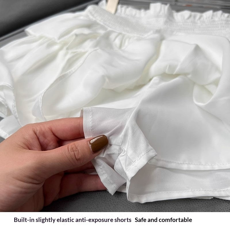 Summer-style Ballet-inspired White Skirt