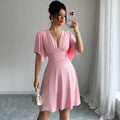Womens Summer Casual Waist-Cinching Dress