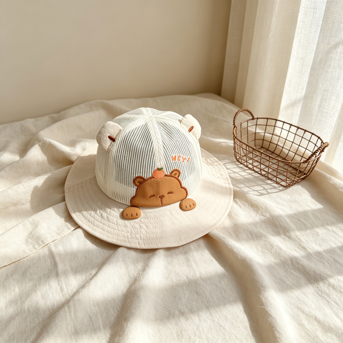Children's Cartoon Animal-shaped All-net Thin-sleeved Breathable Cool And Cute Casual Fisherman Hat, Suitable For Traveling And Shopping.