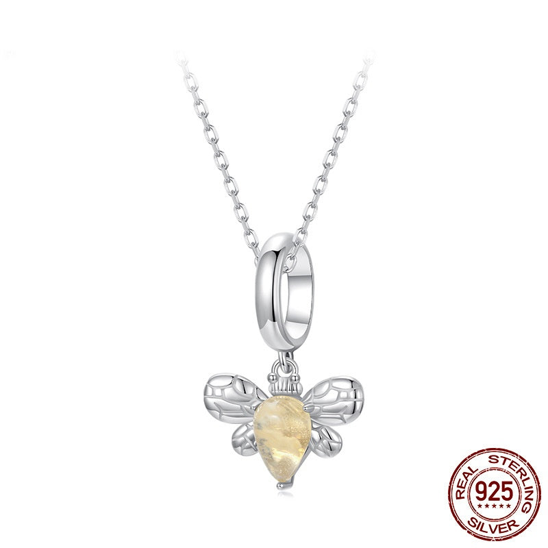 Bee Pendant Diy Beaded S925 Pure Silver Ornament Accessories