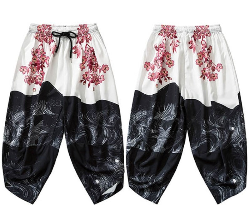 Mens Fashionable Casual Loose-Fitting Cropped Trousers
