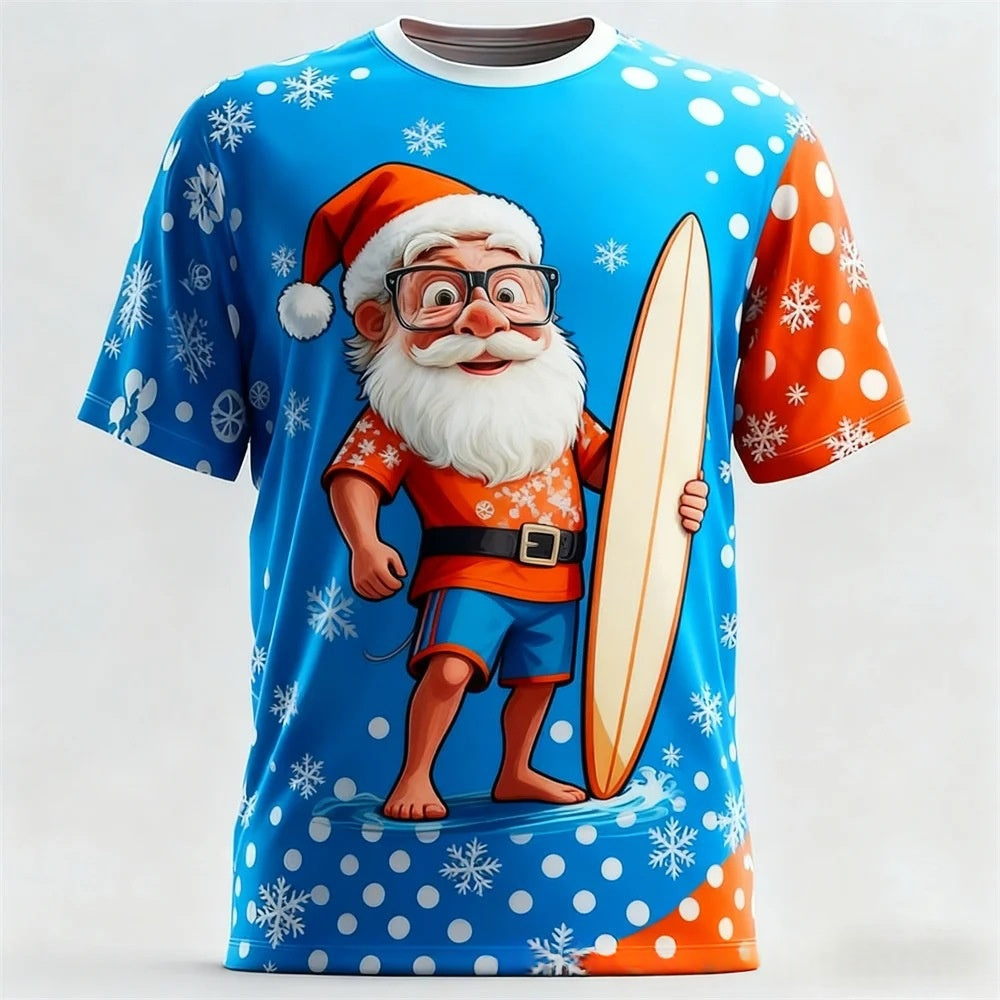 3D-printed Summer Short-sleeve T-shirt For Christmas Eve And Christmas