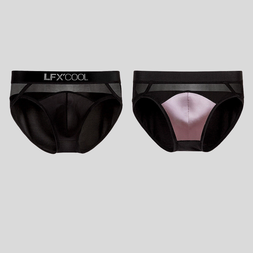 Silk Men's Triangle Underwear With Genuine Silk Crotch And Mesh