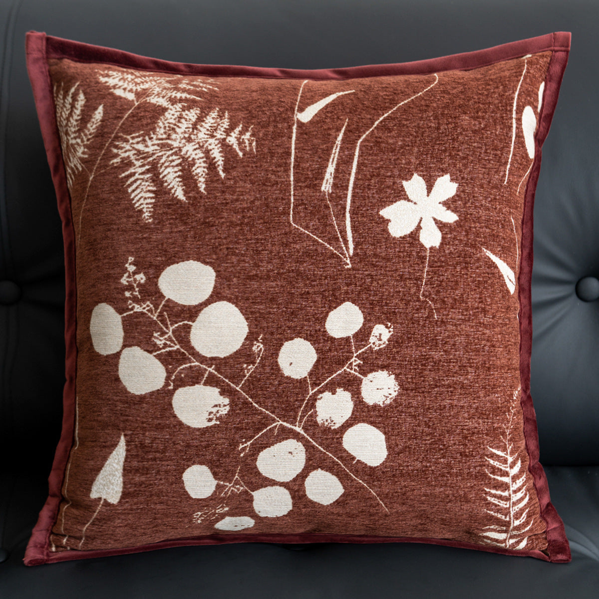 Light-luxury Vintage Sofa Fern-leaf Throw Pillow