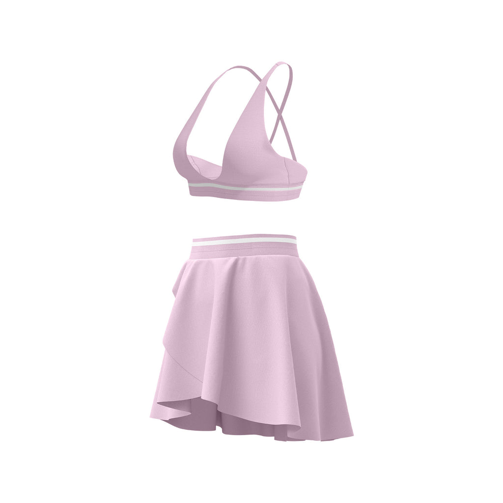 Sexy Tight-Fitting Yoga Bra Top And Skirt Set