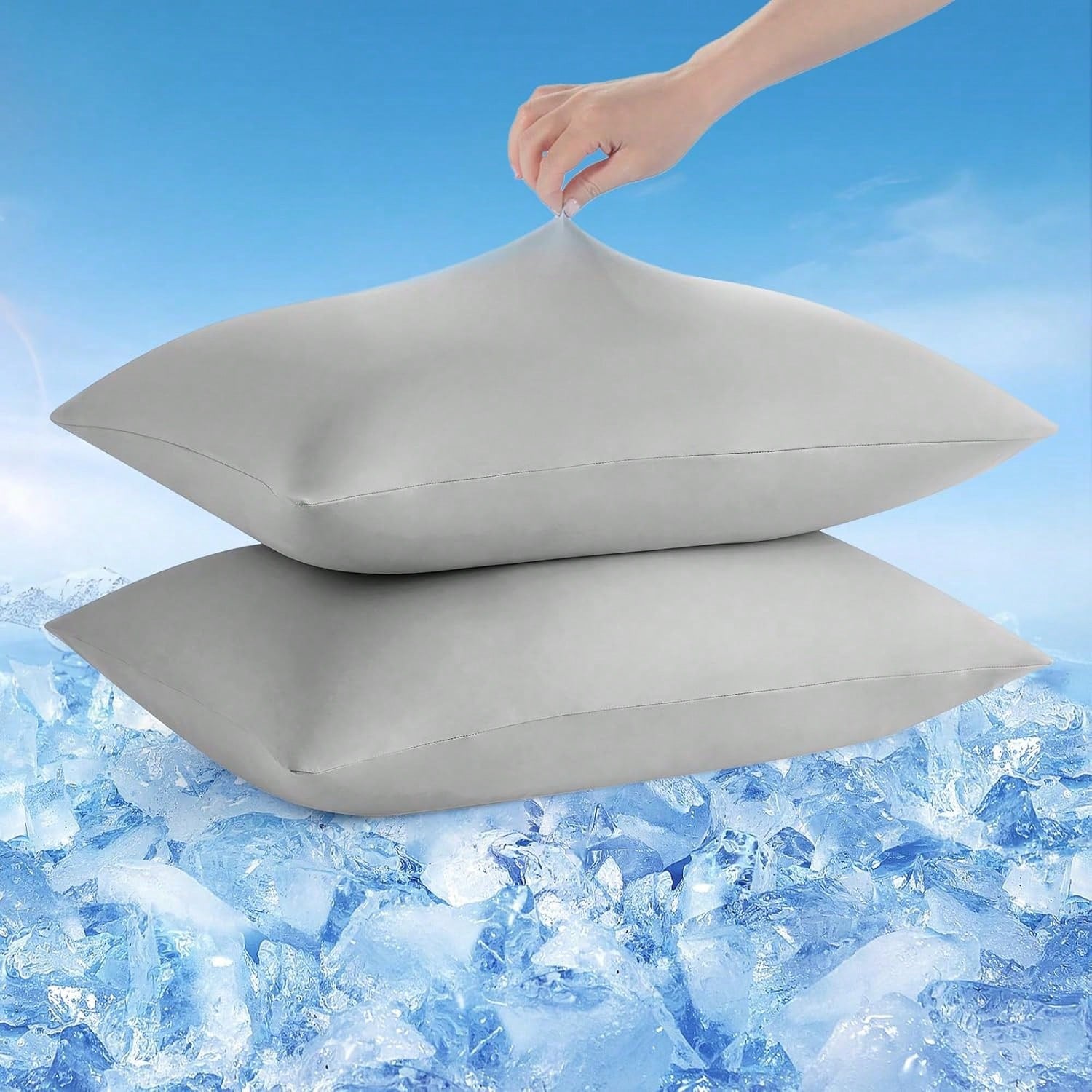 Ice-silk Cooling Pillowcase Polyester-spandex Blend