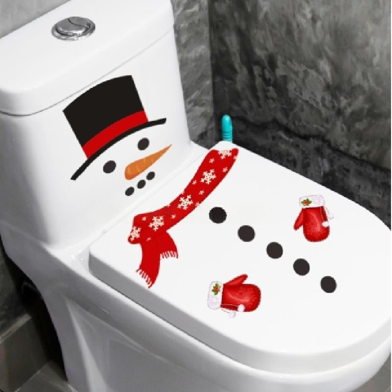 Christmas DIY Toilet Seat Decals Self-Adhesive Wall Stickers