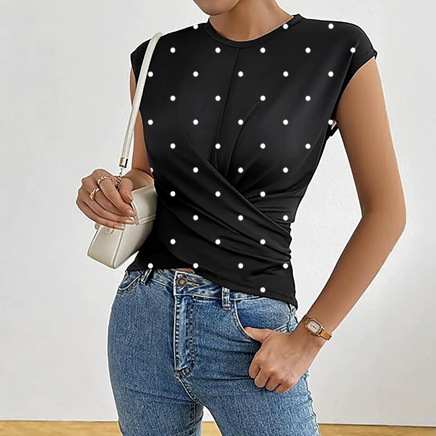 Versatile Cropped Top With A Crossover Tie At The Hem