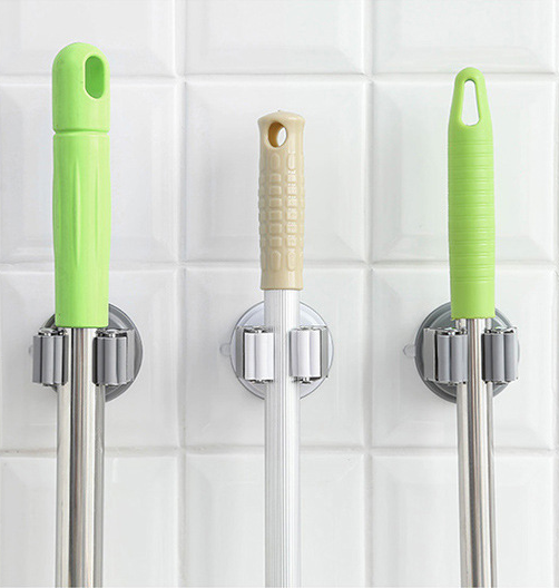 Hook mop rack wall-mounted home strong non-marking suction cup nail-free door hanger