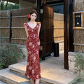Summers New Slimming Flounce Maxi Dress