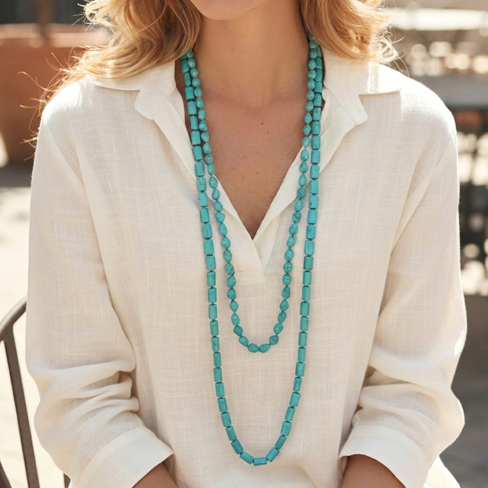 Vintage Turquoise Necklace Earrings Set