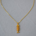 Special-interest Design Vintage Brass Gold Plated Fishbone Necklace