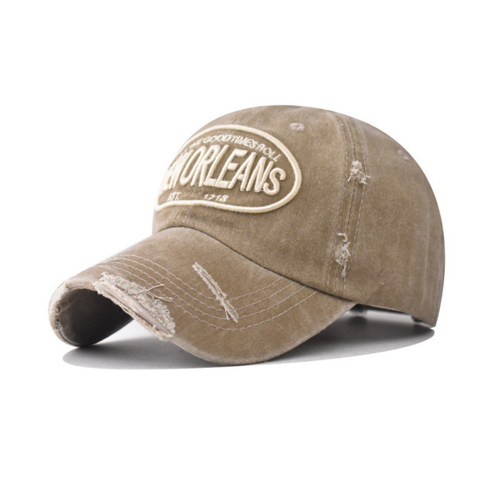 Men's And Women's Stretchy Frayed-edge Embroidered Letter Style Trendy Baseball Cap Suitable For Outdoor Travel, Daily Shopping Outfits.