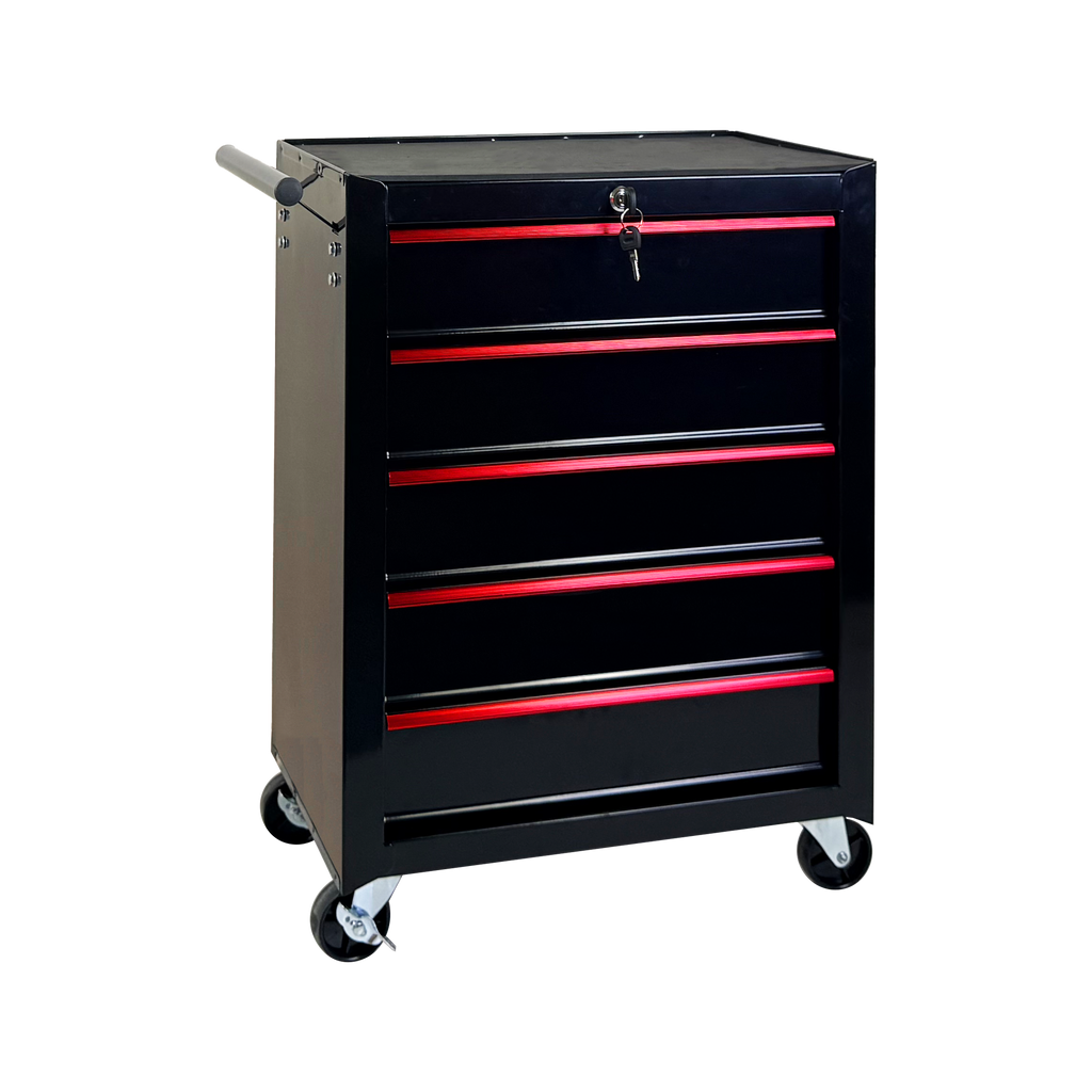 5 Drawer Rolling Tool Chest, Ball Bearing Slides, Steel Storage For Garage And Workshop