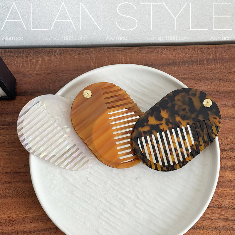 All-match Korean-style Acetate Mirrored Comb For Fall And Winter Multi-functional Mirror-comb
