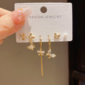 Personalized Metal Zircon Butterfly Petal Earring Set