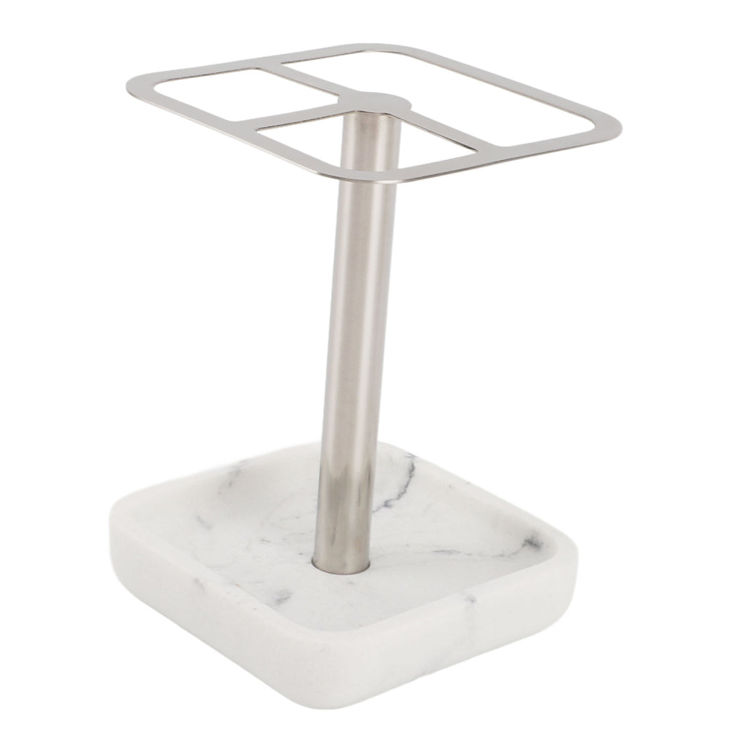 Toothbrush Holder Rustproof 304 Stainless Steel Toothpaste Storage Stand 3 Slots Space Saving Toothpaste Organizer For Bathroom Silver