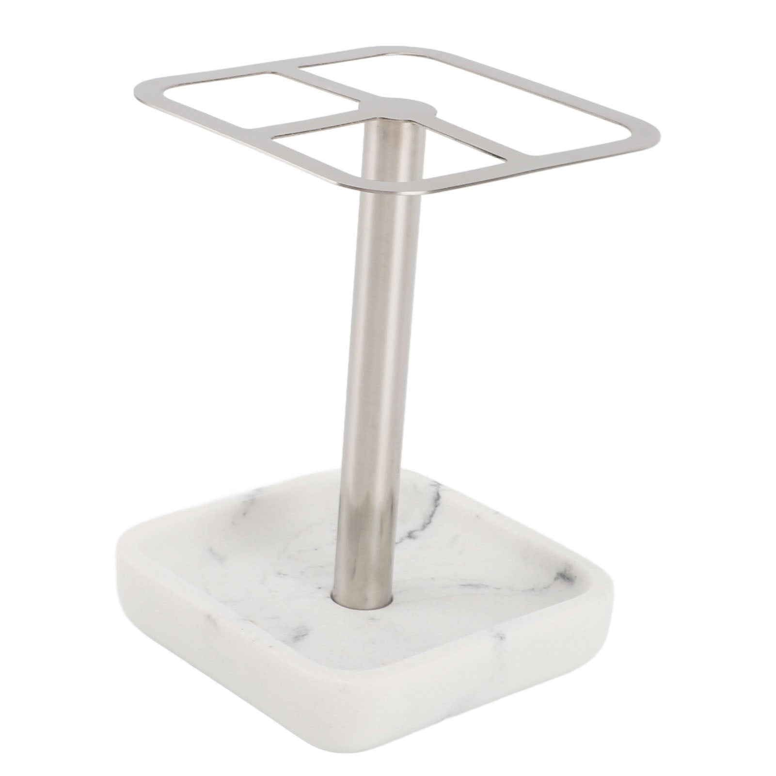 Toothbrush Holder Rustproof 304 Stainless Steel Toothpaste Storage Stand 3 Slots Space Saving Toothpaste Organizer For Bathroom Silver